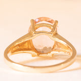 Anello in oro giallo 9K con morganite (4ct ca.), anni ‘80