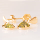 Vintage 9K Yellow Gold Drop Earrings with Green Peridots (approx. 1ctw)