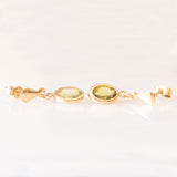 Boucles d'oreilles pendantes vintage en or jaune 9 carats avec péridots verts (environ 1 ct au total)