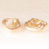 Boucles d'oreilles « Triple » en or tricolore 18 carats (jaune, blanc et rose), années 80/90