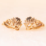 Vintage-Ohrringe aus 9-karätigem Gelbgold mit Saphiren (ca. 0.40 ctw) und Diamanten (ca. 0.08 ctw)
