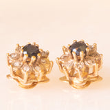 Vintage-Ohrringe aus 9-karätigem Gelbgold mit Saphiren (ca. 0.40 ctw) und Diamanten (ca. 0.08 ctw)