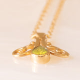 Vintage-Halskette mit Kette aus 9-karätigem Gelbgold und Anhänger aus 9-karätigem Gelbgold mit Peridot (ca. 0.50 ct), 80er/90er Jahre