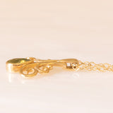 Vintage-Halskette mit Kette aus 9-karätigem Gelbgold und Anhänger aus 9-karätigem Gelbgold mit Peridot (ca. 0.50 ct), 80er/90er Jahre