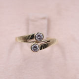 Anello vintage contrarier in oro giallo 14k con diamanti (0,30ctw), anni '70