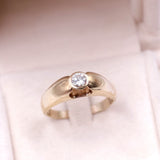 Vintage solitaire ring in 18k yellow gold and diamond (0,55ct), 70s