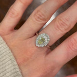 Anello ballerina vintage in platino con diamante fancy yellow (0.79ct) e diamanti (0.53ctw), anni ‘90