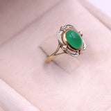 Anello vintage in oro giallo 18k con crisoprasio