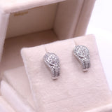 Orecchini vintage in oro bianco 14k con diamanti (0,90ctw), anni '80