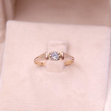 Anello antico in oro giallo 14k con diamante di taglio antico di 0,25ct