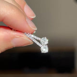 Orecchini pendenti vintage in oro bianco 18K con diamanti (1.15ctw), anni ‘90