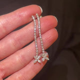 Orecchini pendenti in oro bianco 18K e 14K con diamanti (0.92ctw)