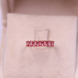 Anello vintage in oro giallo 9k con zaffiri rosa per un totale di 1,25ctw