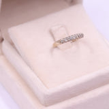 Anello vintage a veretta in oro giallo 9k con diamanti (0,09ct)