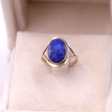 Anello vintage in oro giallo 8k con laspislazzulo
