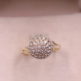 Anello vintage tourbillon in oro giallo 14k con diamanti (1,10ctw), anni '70