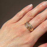 Anello vintage in oro giallo 14K con diamanti (0.22ctw ca.), anni '70