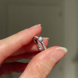 Anello vintage in oro bianco 14K con diamanti (0.34ctw ca.), anni ‘80
