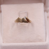 Anello vintage in oro giallo 14k con diamante