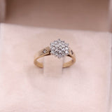 Anello vintage in oro giallo 9k e diamanti (0,22ctw)