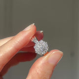 Anello a fiore vintage in platino con diamanti (1ctw), anni ‘80