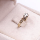 Anello vintage in oro giallo 9k e diamanti (0,15ctw)