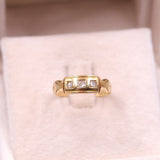 Anello antico in oro giallo 18k con diamanti, anno 1861/1862
