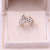 Anello vintage in oro giallo 10k con diamanti (0,90ctw)