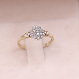Anello vintage in oro giallo 9k con diamanti (0,11ctw)