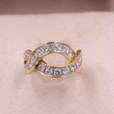 Anello vintage in oro giallo 18k con diamanti di taglio brillante (1ctw)
