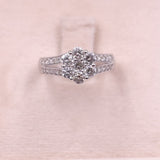 Anello vintage in platino 900 con 1ct di diamanti di taglio brillante