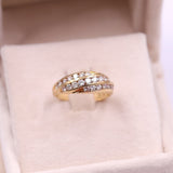 Anello vintage in oro giallo 18k con diamanti (1ctw), anni '70