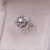 Vintage 18k white gold ring with diamonds (0,28). 60's