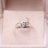 Anello vintage trilogy in oro giallo 14k con diamanti (1ct in totale), anni '70