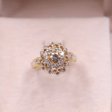 Bague vintage en or jaune 14 carats avec diamants (1 ct), années 70