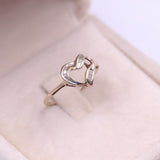 Anello vintage a cuore in oro giallo 9k con diamanti