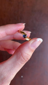 Vintage 18K Yellow Gold Sapphire Ring, 60s