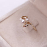 Anello vintage in oro giallo 9k con perle