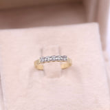 Anello vintage a riviera in oro giallo 14k con diamanti (0,10ctw)