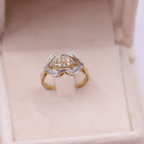 Anello vintage in oro giallo e bianco 14k con diamanti (0,24ctw)