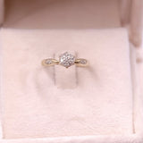 Anello vintage in oro giallo 9k con diamanti