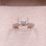 Anello vintage in oro giallo 9k con diamanti (0,15ctw)