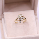 Anello vintage in oro giallo 14k con diamanti (0,60ctw), anni '70