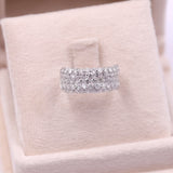 Anello vintage in platino a fascia con pavè di diamanti (2ctw)