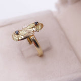 Anello vintage in oro giallo 18k con zaffiri