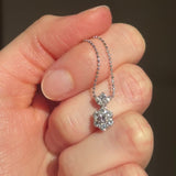 Cogli questa rosa - Collana vintage in platino con diamante rosa e diamanti bianchi