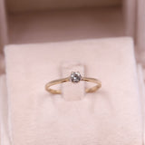 Anello vintage solitario in oro giallo 9k con diamante brown di 0,25ct