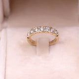 Anello vintage a veretta in oro giallo 14k con diamanti (0,63ctw), anni '70