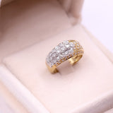 Anello vintage in oro giallo e bianco 18K con diamanti (0,53ctw), anni '80