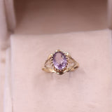 Anello vintage in oro giallo 9k con ametista